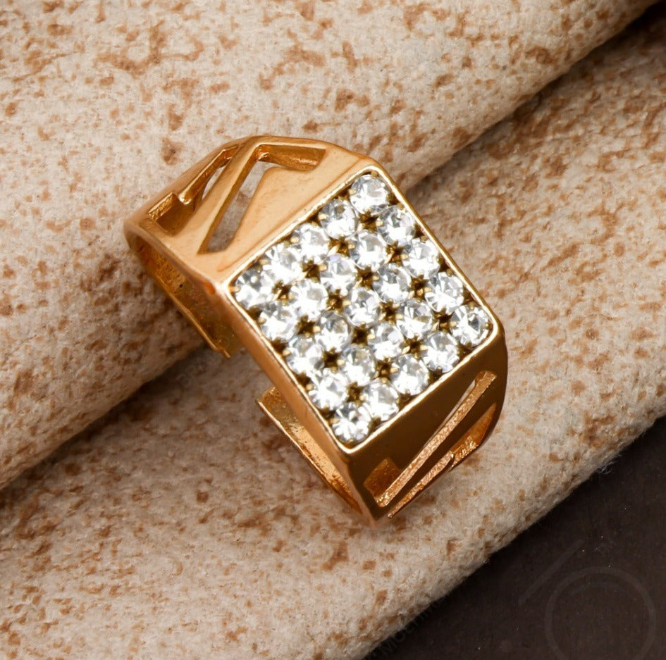 Combo of Golden Watch + 2 Chain + 2 Austrian Diamond Ring + Bracelet