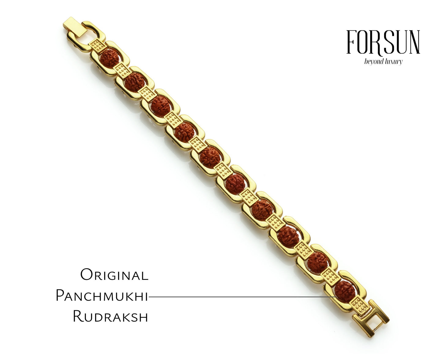 Gold Plated Original panchmukhi Rudraksha Bracelet