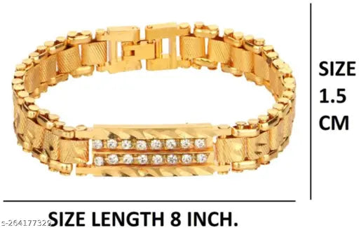Combo of Golden Chain + Bracelet + Diamond Ring