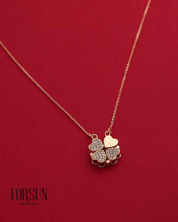 Floral Hearts Openable CZ Pendant – Rose Gold