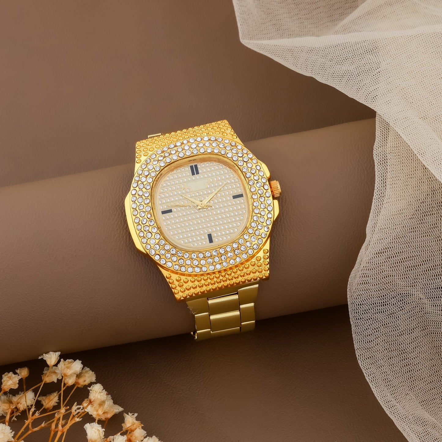 Combo of Austrian Diamond Watch + Golden Watch B1G1