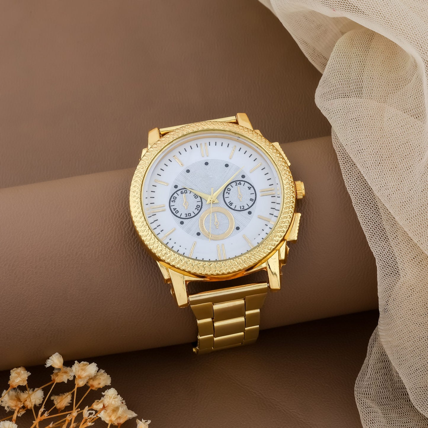 Combo of 2 Mens Golden Watch