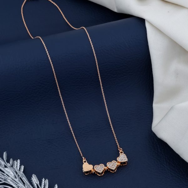 Floral Hearts Openable CZ Pendant – Rose Gold