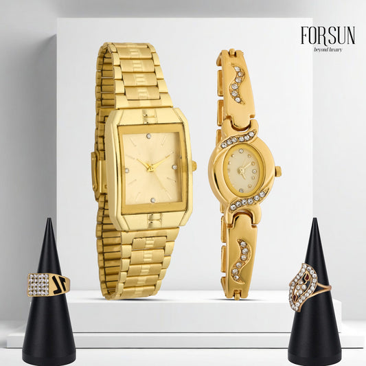 Couple Watch with Free Couple Ring